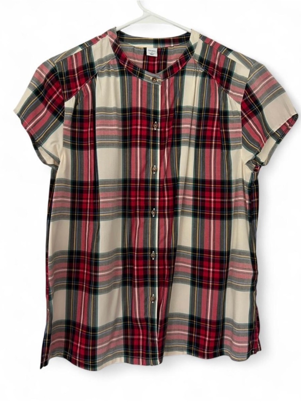 Old Navy Women’s Sz. S Red Plaid Button-Front Top
